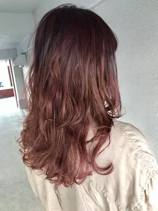 セミロング カラー レイヤーカット匠 イソザキノリユキのヘアスタイル