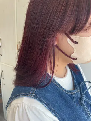 ミディアム レイヤー/透けカラー ✨KANAのヘアスタイル