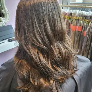 セミロング カラー ヘアアレンジ ナカシマ  アユミのヘアスタイル