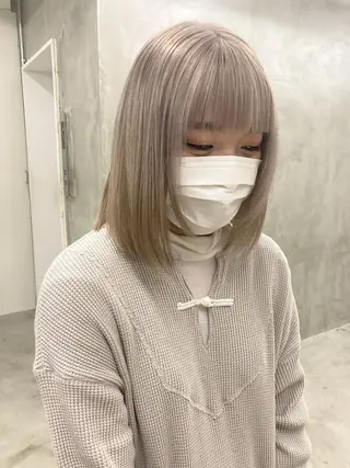 ミディアム カラー パーマ ヘアアレンジ メンズ ハイトーン/レイヤー 🌸さくらのヘアスタイル