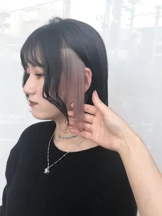 ミディアム カラー ウルフカット ハッシュカット/七海のヘアスタイル