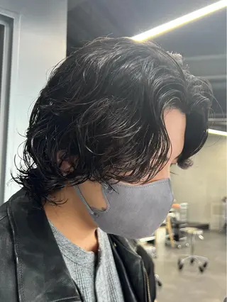 ミディアム パーマ ヘアアレンジ メンズ fifth 石川 凪のヘアスタイル