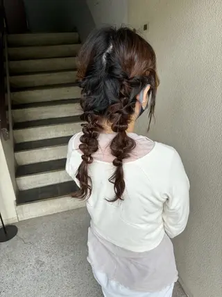 ロング ヘアアレンジ 森岡 紗羽のヘアスタイル
