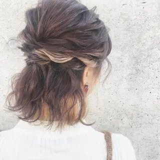 カラー ヘアアレンジ まなべ さくらのヘアスタイル