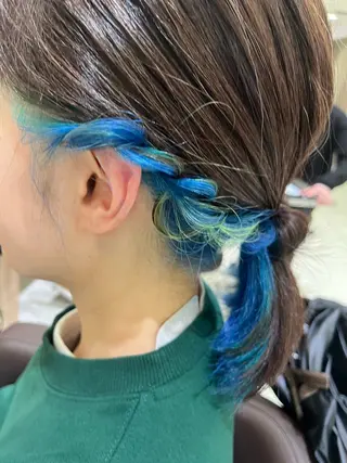 セミロング カラー 低ダメ高明度 低ダメ高明度ハイトンのヘアスタイル
