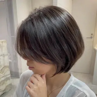 ミディアム カラー 🌟透明感カラー× 小顔カット いっせいのヘアスタイル