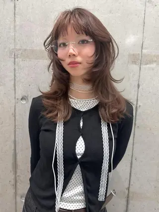 カラー ミディアム 透明感🪽艶カラー☆ トレンドヘア✨のヘアスタイル