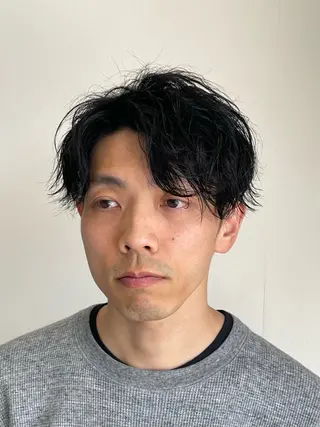パーマ メンズ ボブモデル募集/ 青木亮太郎のヘアスタイル