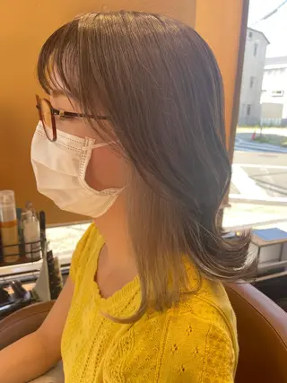 ミディアム 髪質改善×潤艶カラー ⭐️岡田崇彰のヘアスタイル