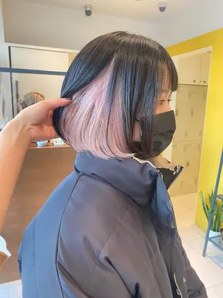 ミディアム カラー ウルフカット ハッシュカット/七海のヘアスタイル
