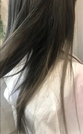 ロング カラー パーマ ヘアアレンジ チビ編み込みエクステ シールEXどぅ〜すのヘアスタイル