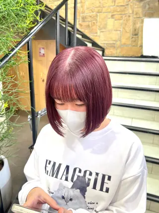 ミディアム 暖色ｶﾗｰ/ﾚｲﾔｰ ｶｯﾄ/Yunaのヘアスタイル