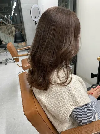 セミロング カラー メンズモテパーマ💙 fuwaのヘアスタイル