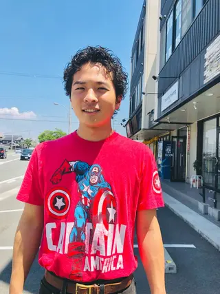 ショート パーマ メンズ 原田 慎吾のヘアスタイル