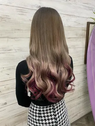 ロング カラー ヘアアレンジ アイブロウ LAVENDIA 初音のヘアスタイル