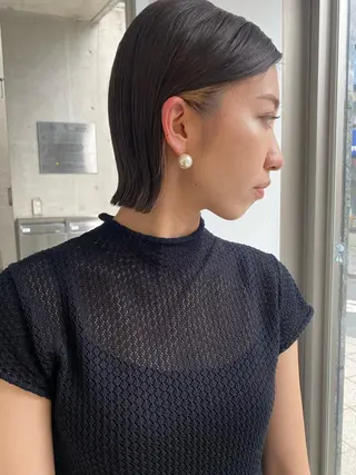 ショート カラー センターパート/ 暖色カラーayuのヘアスタイル