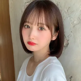 ミディアム カラー パーマ ヘアアレンジ 骨格別小顔カット/ 顔周りカット/金井のヘアスタイル