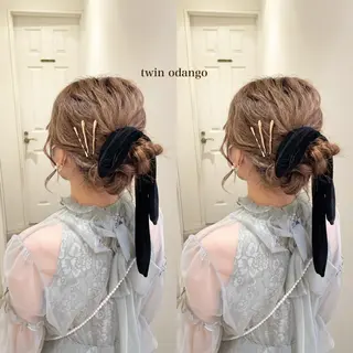 セミロング ヘアアレンジ シールエクステ横浜 🐏☁️miminaのヘアスタイル