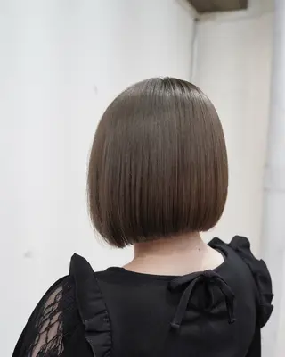 ミディアム 透けヘア/艶ベージュ ヘアセット/nagiのヘアスタイル