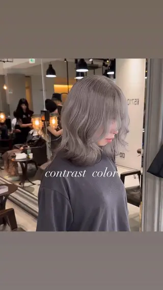 ミディアム カラー 💜ハイトーン💛 マジカルかいちゃんのヘアスタイル