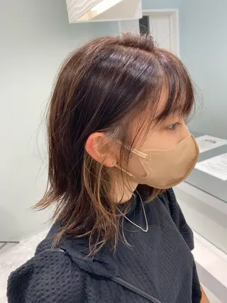 ミディアム カラー 中川 茜里のヘアスタイル