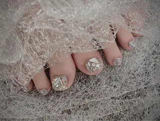 ネイル I-nailロング /ワンホン/キラキラのネイルデザイン