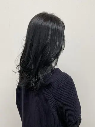 セミロング カラー ヘアアレンジ 酸性縮毛矯正🧴韓国 レイヤー/髪質改善のヘアスタイル