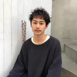 メンズ happy  man 🌸クロスパーマ🌸のヘアスタイル