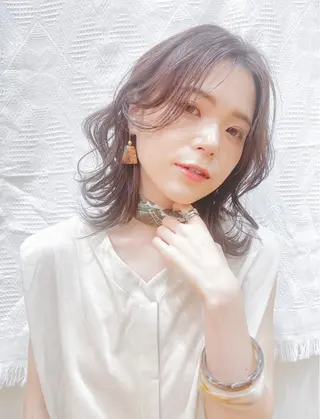 ミディアム カラー パーマ 大野 あさみのヘアスタイル