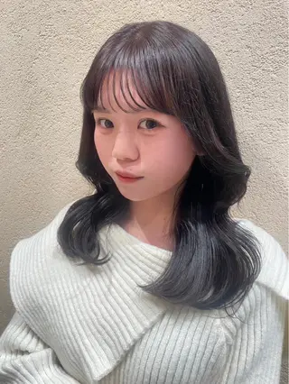 ミディアム 暖色系カラー/オリー ブカラー💚宮城のヘアスタイル