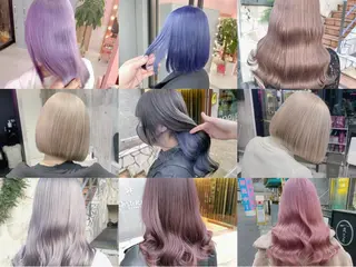 セミロング カラー 🧸赤み消し🐾 ラベンダ/ミルクティのヘアスタイル