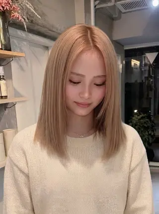 セミロング カラー 心斎橋難波/カラー ココロのヘアスタイル