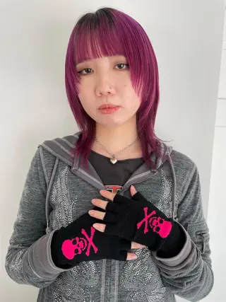 カラー ブリーチカラー🎀 韓国風/寺門美優のヘアスタイル