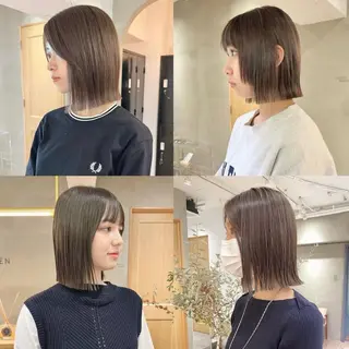 ミディアム カラー ボブ/縮毛矯正 🌟梅田盛一🌟のヘアスタイル