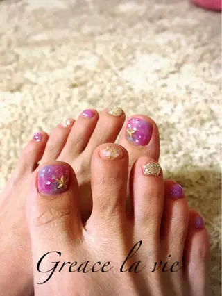 ミディアム カラー ネイル マツエク・マツパ Greace  la vieのネイルデザイン