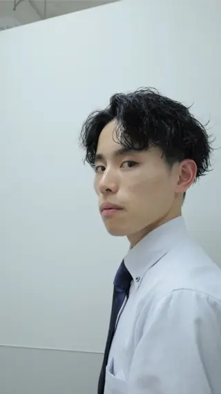 ショート パーマ メンズ 骨格補正カット✂︎ 🌟菅野陽介🌟のヘアスタイル