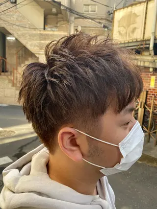 ショート カラー メンズ 艶カラー、パーマ 祥一朗 WAWAのヘアスタイル