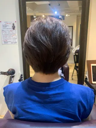 ショート カラー パーマ ヘアアレンジ メンズ キッズ 白髪世代特化 🌿飯塚京橋のヘアスタイル