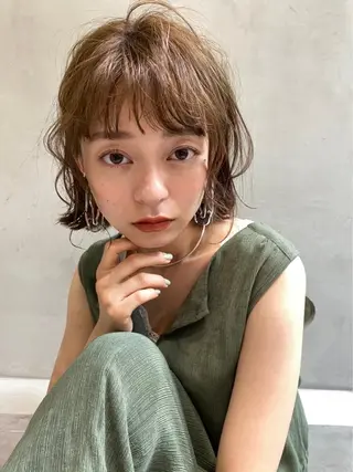 ミディアム カラー パーマ 🌼褒められヘア🌼 kaoのヘアスタイル