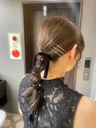 ヘアアレンジ ブリーチなしWカラー ヘアセット菜希のヘアスタイル