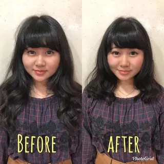 セミロング パーマ レイヤーカット✂︎池 袋個室サロンkumaのヘアスタイル