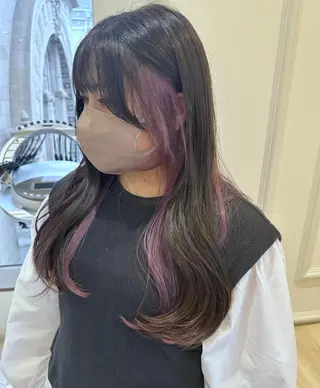 セミロング カラー 小顔レイヤー/ ベージュ🤍Rieのヘアスタイル
