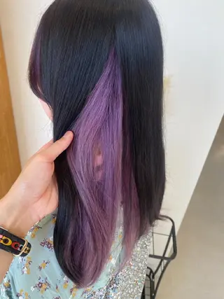 ロング カラー さくらこ/オリーブ カラー/カラーモデルのヘアスタイル