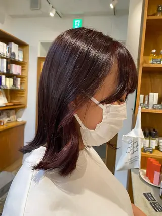 ミディアム カラー 田口 樹理のヘアスタイル