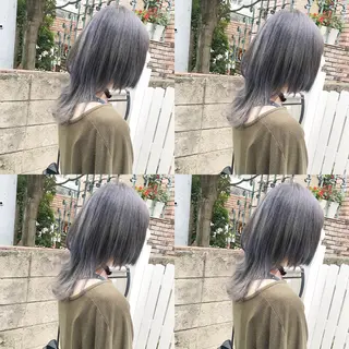 ミディアム カラー ヘアアレンジ TAKUMAブリーチ /切りっぱなし🪽のヘアスタイル