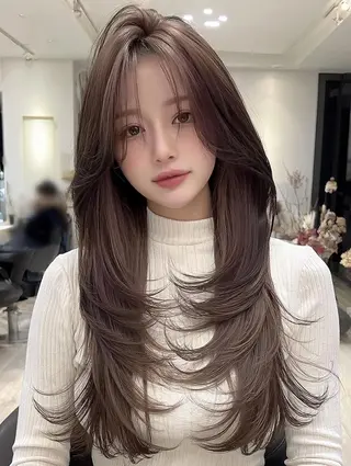 カラー ロング FOCUS JAPANのヘアスタイル