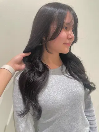 ロング カラー カーリーパーマ/ 透明ｶﾗｰ/MIKUのヘアスタイル