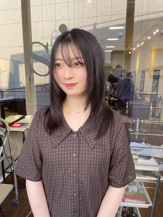 ミディアム 縮毛矯正ボブ/ 髪質改善/カットのヘアスタイル