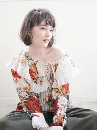 ショート カラー パーマ 花井 啓好のヘアスタイル
