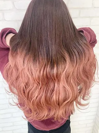ミディアム 🦄コグレケンタピ ンクカラー🎨パーマのヘアスタイル
